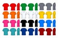 Blank Short Sleeve Colorful T-shirt Template, Vector Image On White Background Royalty Free Stock Photo