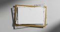 Stack of Marble and Gold Paper with Blank Card Mockup image (250 Royalty Free Stock Photo