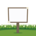 Blank sign board spring lawn isolated Royalty Free Stock Photo