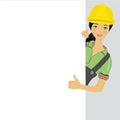 Blank sign - Construction Worker Royalty Free Stock Photo