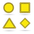 Blank sign construction yellow color set