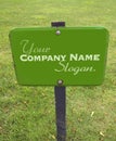 Blank sign on the lawn Royalty Free Stock Photo