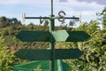 Blank sign post pointing in many directions Royalty Free Stock Photo
