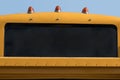 Blank sign on yellow school bus , copy space Royalty Free Stock Photo