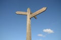 Blank signpost with blue sky and clouds Royalty Free Stock Photo
