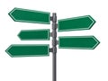 Blank signs pointing in opposite directions. 3D Royalty Free Stock Photo