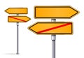 Blank signs pointing in opposite directions Royalty Free Stock Photo