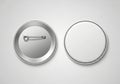 Blank silver circular badge with pin attachment Royalty Free Stock Photo