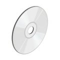 Blank Silver Compact Disc with Inner Ring and Outer Edge on White Background digital Royalty Free Stock Photo