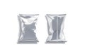 Blank silver foil big chips pack mockup, top view