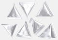 Blank silver foil tetrahedral plastic bag Royalty Free Stock Photo