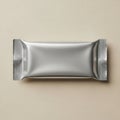 Blank Silver Foil Wrapper Packaging Mockup for Snacks Royalty Free Stock Photo