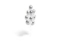 Blank silver round balloon bouquet mockup, front view