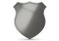 Blank silver shield isolated on white background Royalty Free Stock Photo
