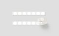 Blank silver tape with white round stickers mockup, isolated