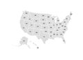 Blank similar USA map isolated on white background. United States of America usa country. Vector template usa for