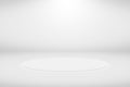 Blank simple white podium on white background. Illustration. Minimal concept