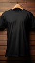 Blank slate isolated black t shirt photo, perfect for creative mockup endeavors