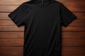 Blank slate isolated black t shirt photo, perfect for creative mockup endeavors