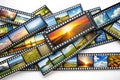 Blank Slide Film Strips with Empty Frames Royalty Free Stock Photo