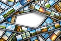 Blank Slide Film Strips with Empty Frames Royalty Free Stock Photo