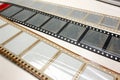 Blank Slide Film Strips with Empty Frames Royalty Free Stock Photo