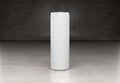 Blank slim soda can mockup on concrete background 3D rendering