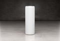 Blank slim soda can mockup on concrete background 3D rendering