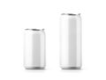 Blank small and big aluminium soda can mockup