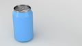 Blank small blue aluminium soda can mockup on white background Royalty Free Stock Photo