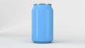 Blank small blue aluminium soda can mockup on white background Royalty Free Stock Photo