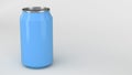 Blank small blue aluminium soda can mockup on white background Royalty Free Stock Photo