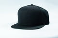 Blank snapback hat cap flat visor on white background isolated