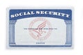 Blank social security card on a white