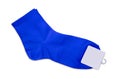 Blank socks blue color on white background