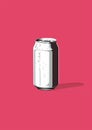 blank soda can on pink background Royalty Free Stock Photo