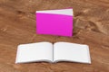 Blank soft cover books opened and standing Royalty Free Stock Photo