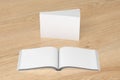 Blank soft cover books opened and standing Royalty Free Stock Photo