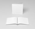 Blank soft cover books opened and standing Royalty Free Stock Photo