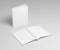 Blank soft cover books opened and standing Royalty Free Stock Photo