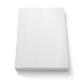 Blank softcover book template on white.