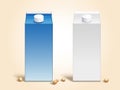 Blank soy milk carton boxes Royalty Free Stock Photo