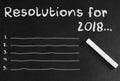 Blank Space for five Resolutions in 2018 Royalty Free Stock Photo