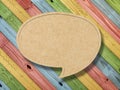 Blank Speech Bubble on colorful painting wood Royalty Free Stock Photo