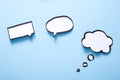 Blank speech bubble on white, creativity concept Royalty Free Stock Photo