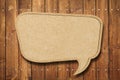 Blank Speech Bubble on wood