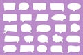 Blank speech bubbles banner with shadow on a purple background Royalty Free Stock Photo