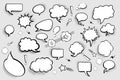 Blank speech bubbles. Set of comic speech bubbles with shadows. Vector illustration Royalty Free Stock Photo