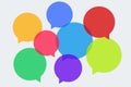 Blank speech multicolored bubbles template. Vector illustration.