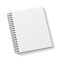 Blank spiral notebook with lined paper Royalty Free Stock Photo